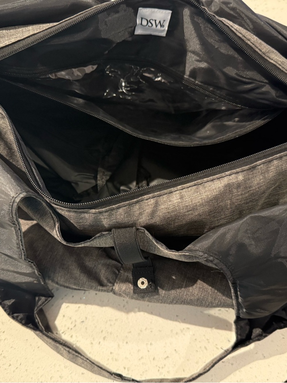 DSW Men's Gray Duffel Bag with Black Interior